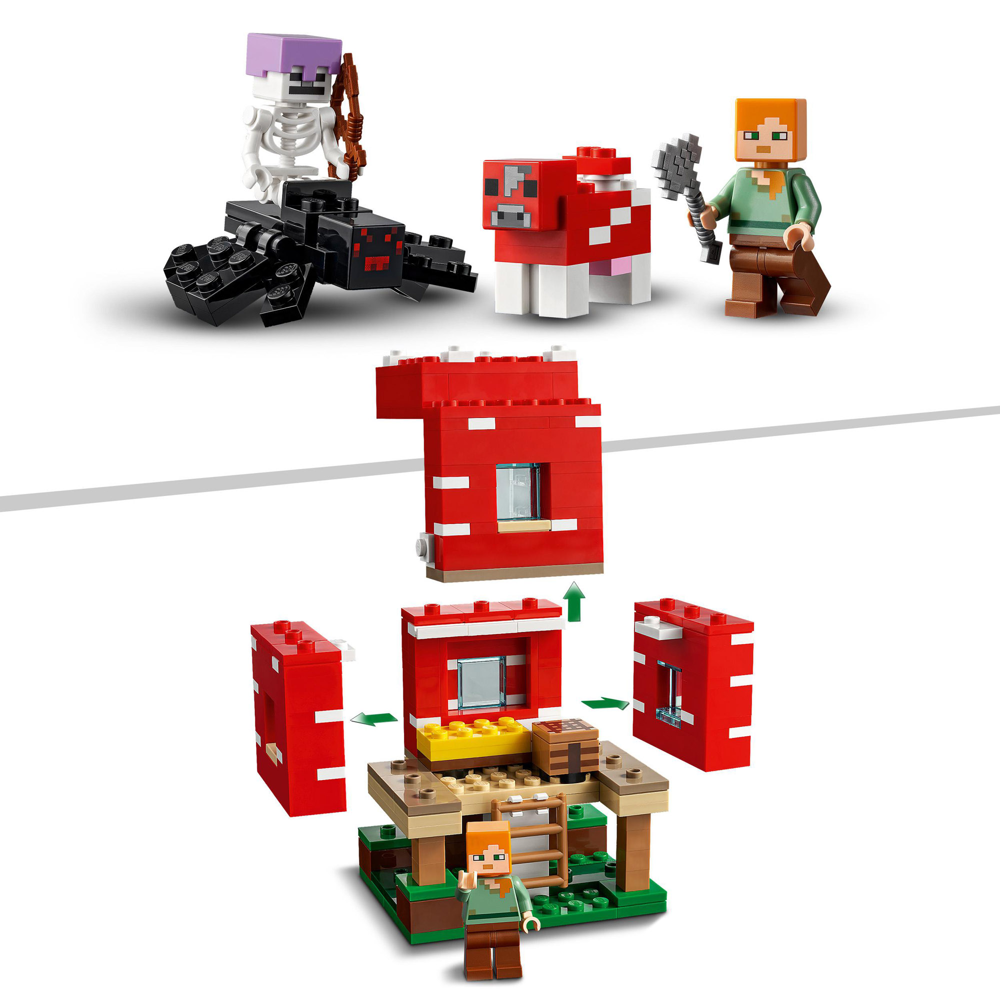 LEGO Minecraft la casa dei funghi, con il personaggio di alex, 21179 - LEGO