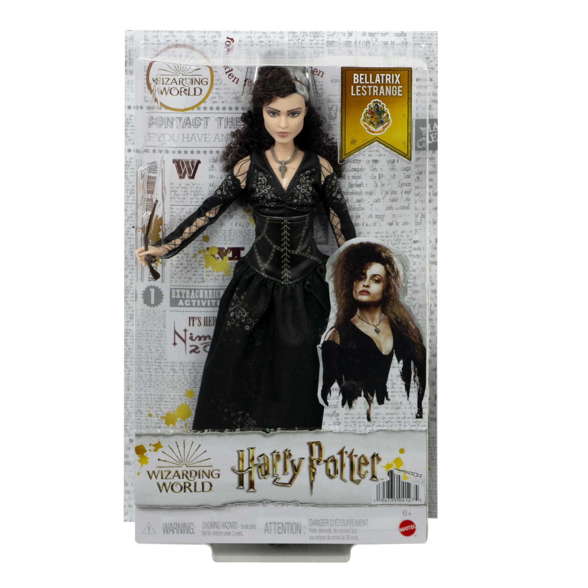 Action figure Bellatrix Lestrange 25 cm con Abito, Collana e Bacchetta, da Collezione - Harry Potter