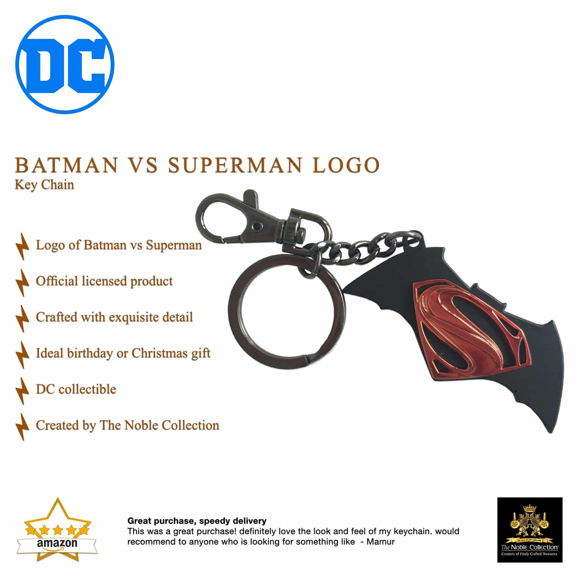 Batman vs Superman portachiavi con logo - DC Comics