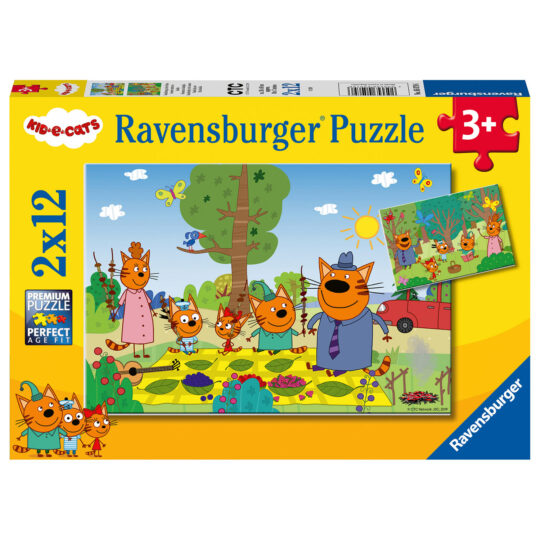 Puzzle 2X12 Pezzi Curioso Come Kid E Cats Ravensburger - Ravensburger