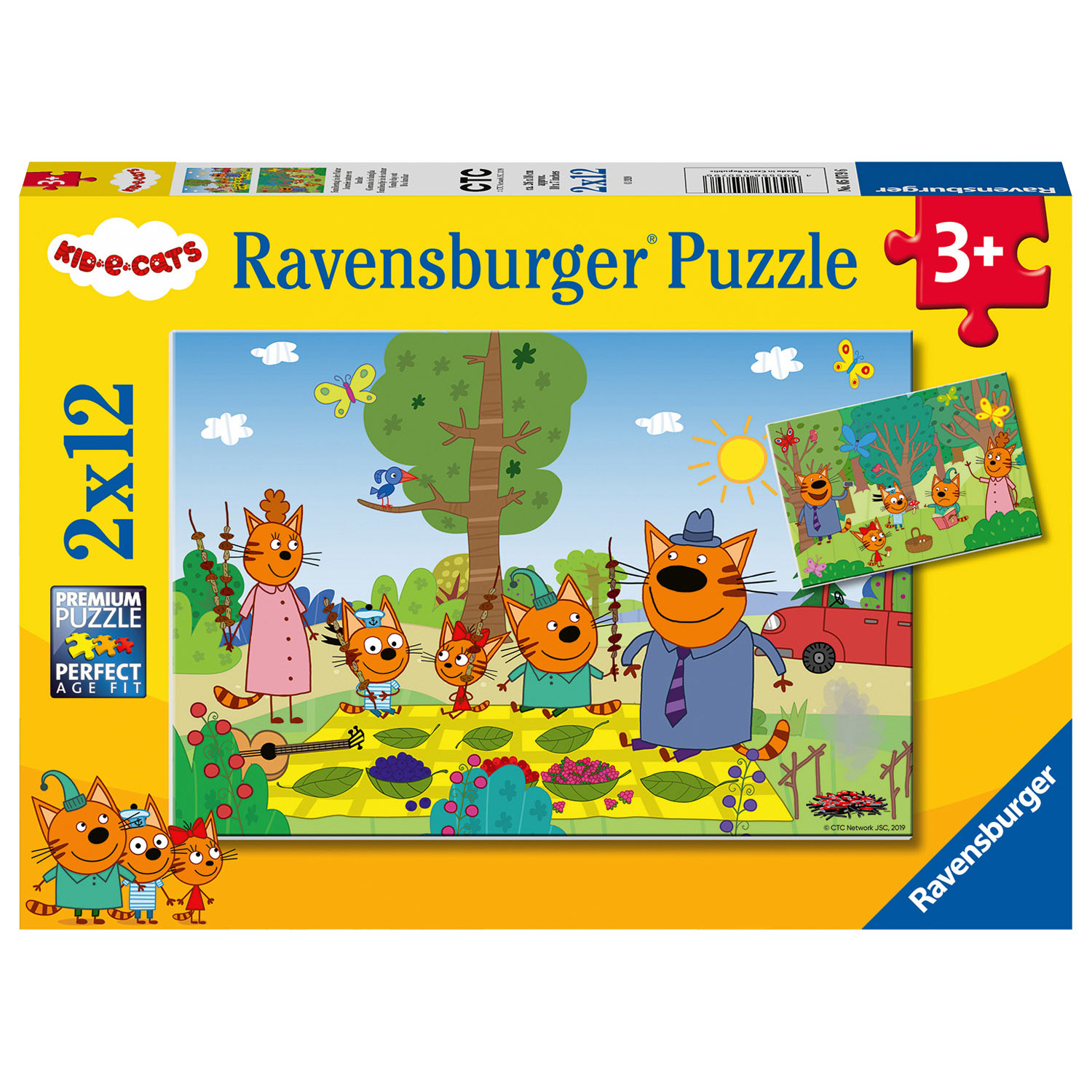 Puzzle 2X12 Pezzi Curioso Come Kid E Cats Ravensburger - Ravensburger