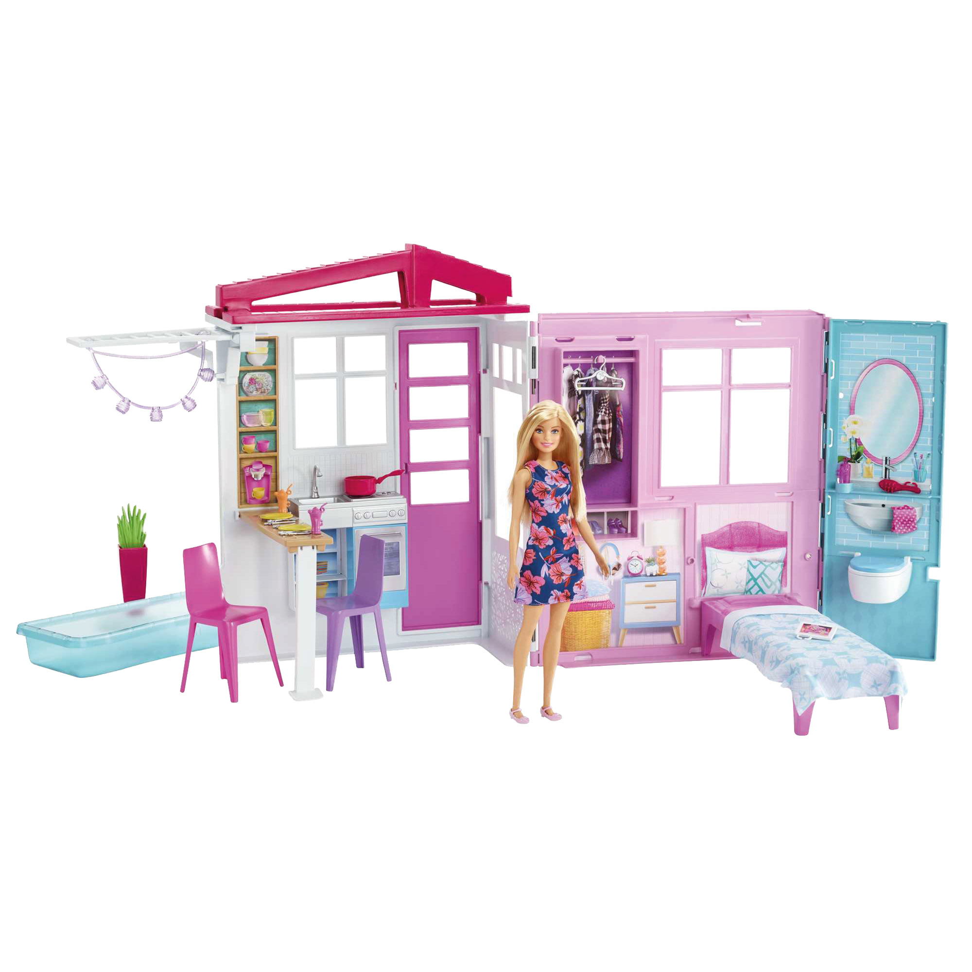 Loft Con Bambola di Barbie, Casa portatile con piscina e accessori - Barbie