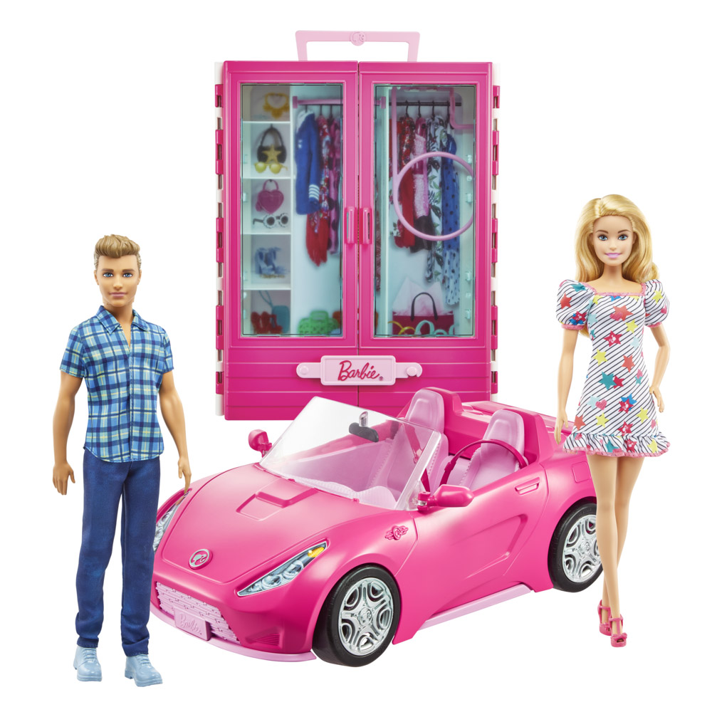 Playset Barbie & Ken Con Vestiti Alla Moda con Armadio e Veicolo - Barbie