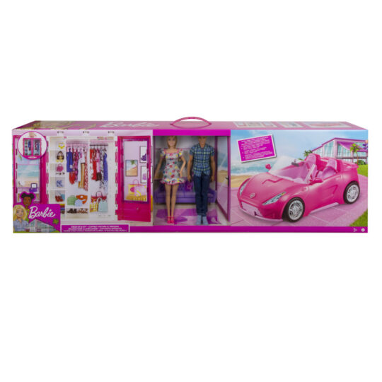 Playset Barbie & Ken Con Vestiti Alla Moda con Armadio e Veicolo - Barbie