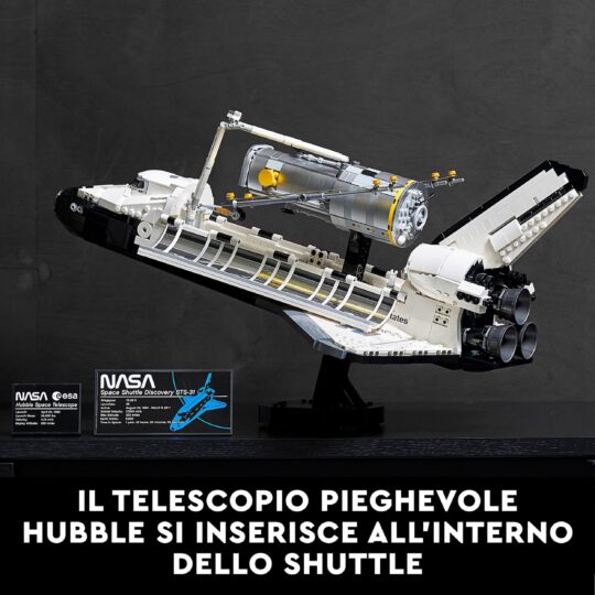 LEGO Icons 10283 NASA Space Shuttle Discovery, Modellino con Telescopio Hubble - LEGO