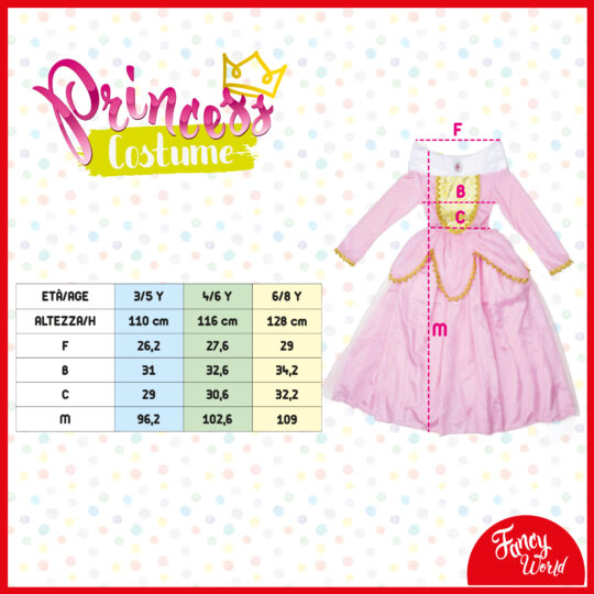 Costume Principessa delle Fiabe da 3 a 8 anni - Fancy World