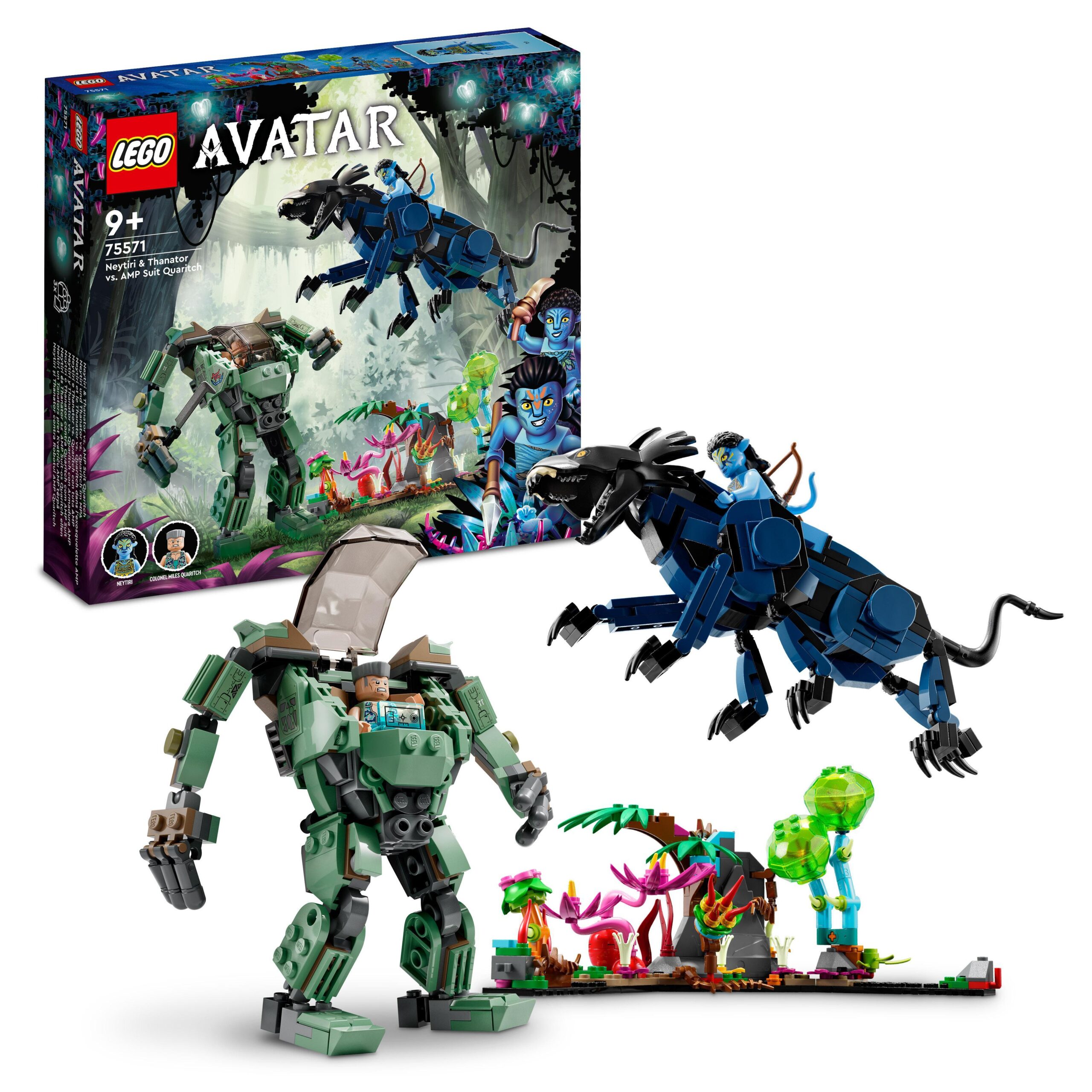 LEGO Avatar 75571 Neytiri e Thanator vs. Quaritch con Tuta AMP, Modellini di Animale e Mech - LEGO