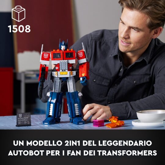 LEGO Icons 10302 Optimus Prime, Modellino 2 in 1 del Leader dei Transformers - LEGO