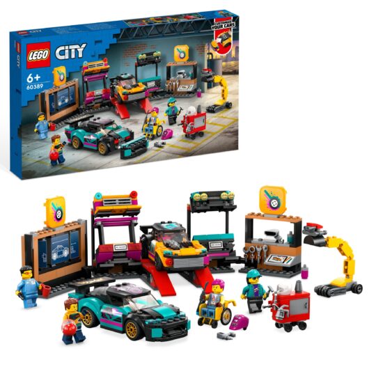 LEGO City 60389 Garage Auto con 2 Macchine Personalizzabili, Officina e 4 Minifigure - LEGO