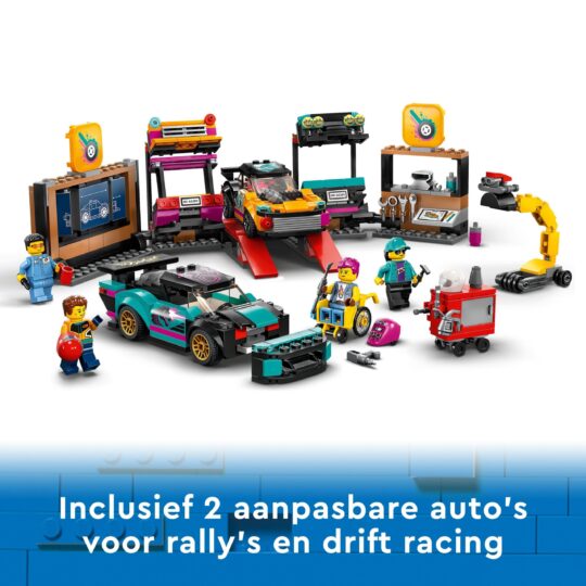 LEGO City 60389 Garage Auto con 2 Macchine Personalizzabili, Officina e 4 Minifigure - LEGO