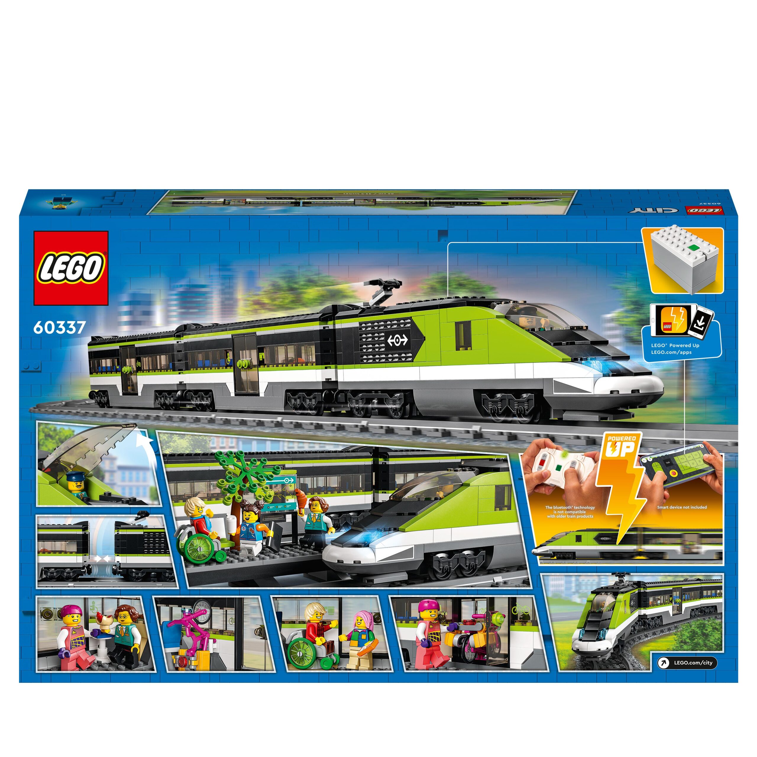 LEGO City 60337 Treno Passeggeri Espresso, con Locomotiva Telecomandata con Luci e Binari - LEGO