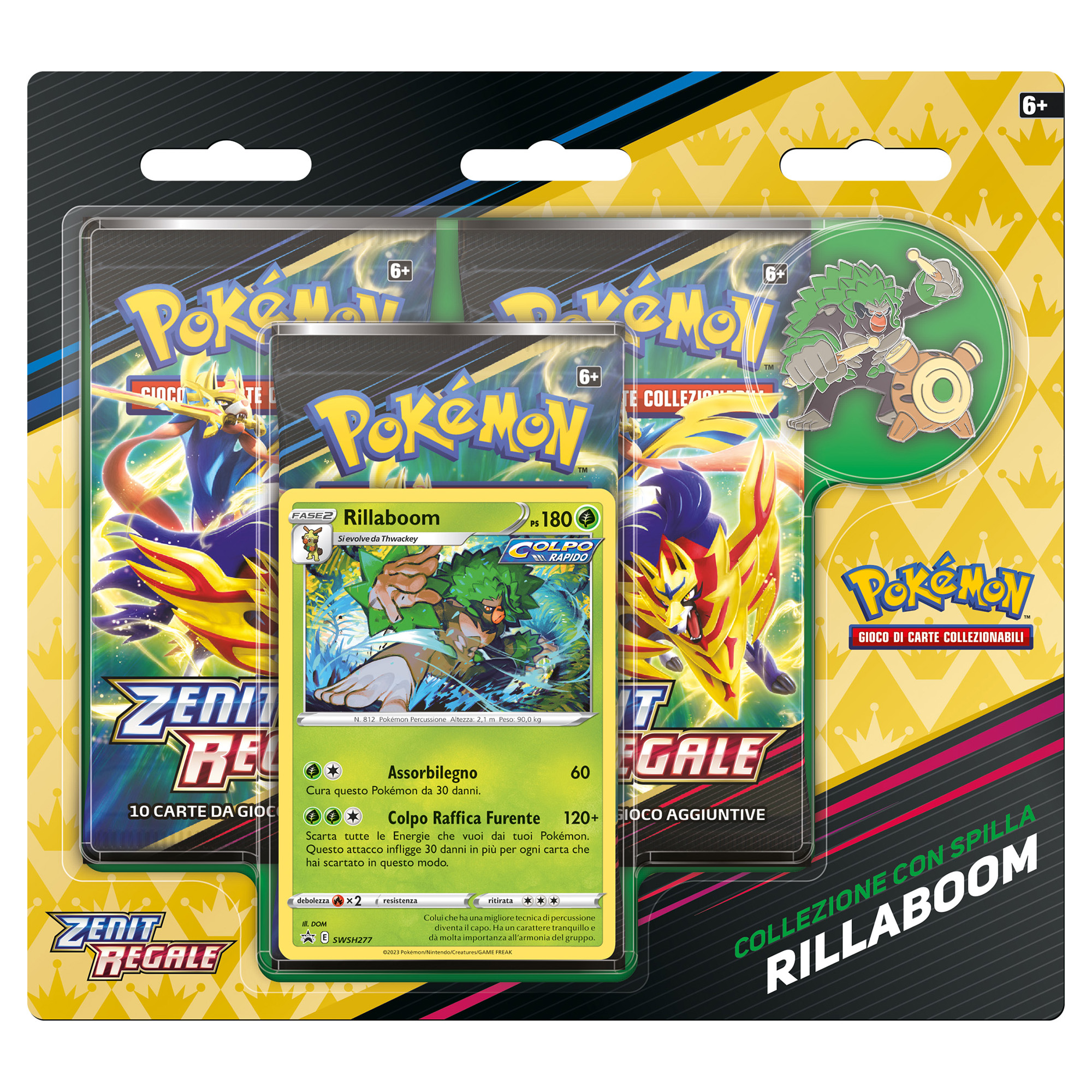 Pokémon Collezione spilla Rillaboom, Cinderace o Inteleon Zenit Regale - Pokémon