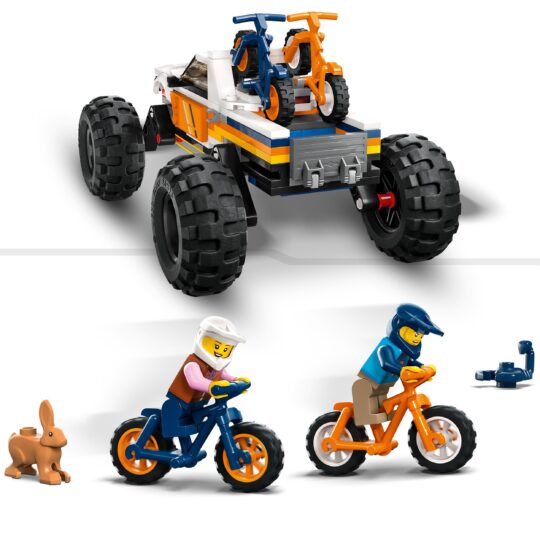 LEGO City 60387 Avventure sul Fuoristrada 4x4, Stile Monster Truck e 2 Mountain Bike - LEGO