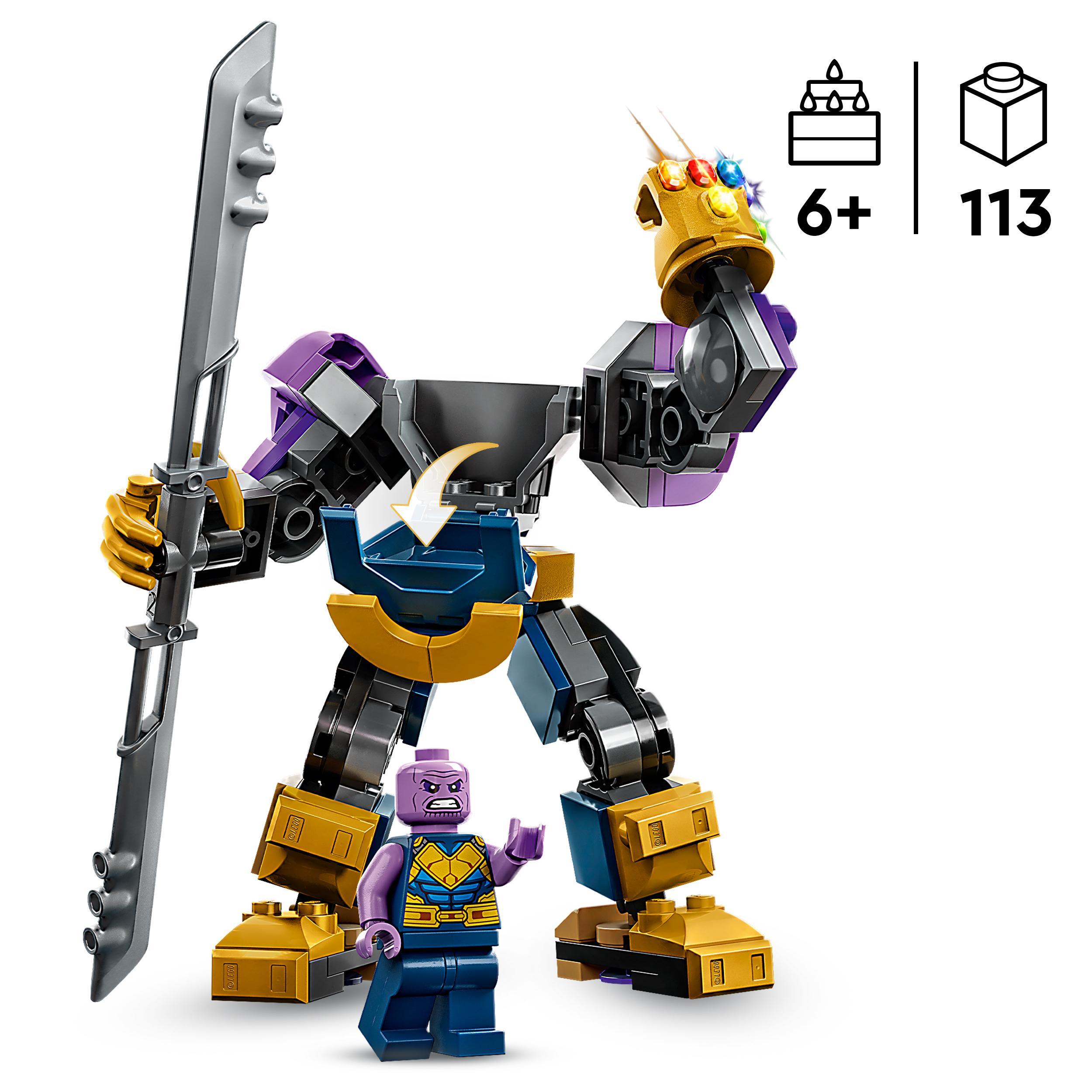 LEGO Marvel 76242 Armatura Mech Thanos, Set Action Figure con Guanto dell'Infinito - LEGO, Marvel