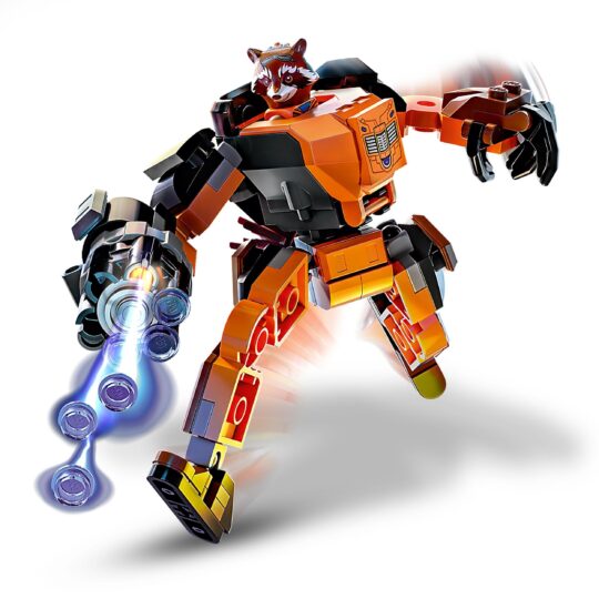 LEGO Marvel 76243 Armatura Mech Rocket, Action Figure Guardiani della Galassia - LEGO, Marvel