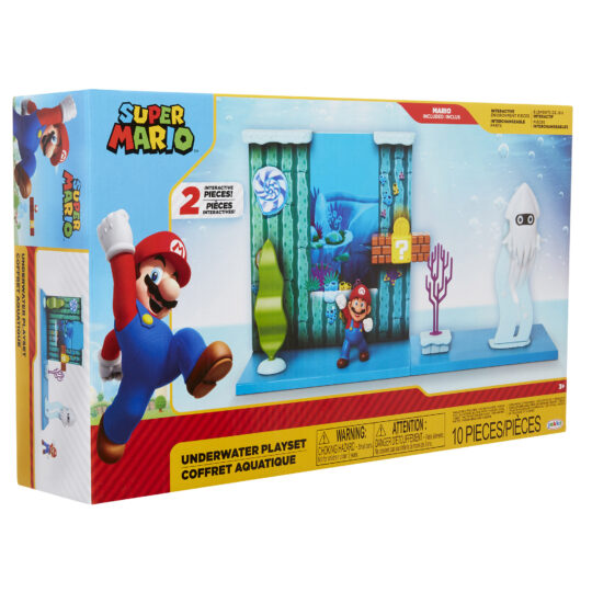 Super Mario playset Underwater con personaggo articolato 6 cm - Super Mario