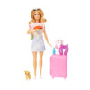 Barbie Set Da Viaggio Malibu, Bambola con cagnolino e valigie con rotelle incluse - Barbie