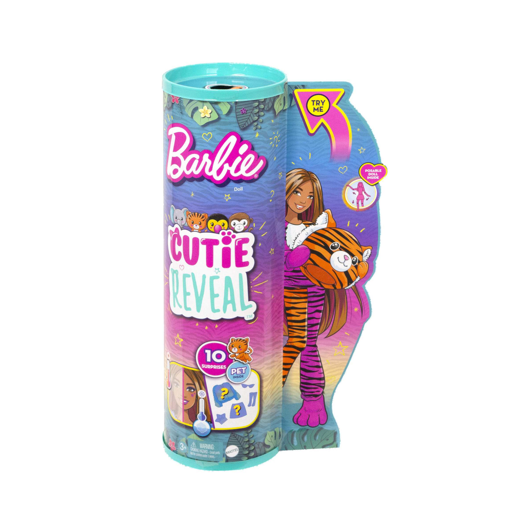 Barbie Cutie Reveal Tigre, Serie Amici della Giungla, Bambola con costume  da Tigre di peluche in Vendita Online