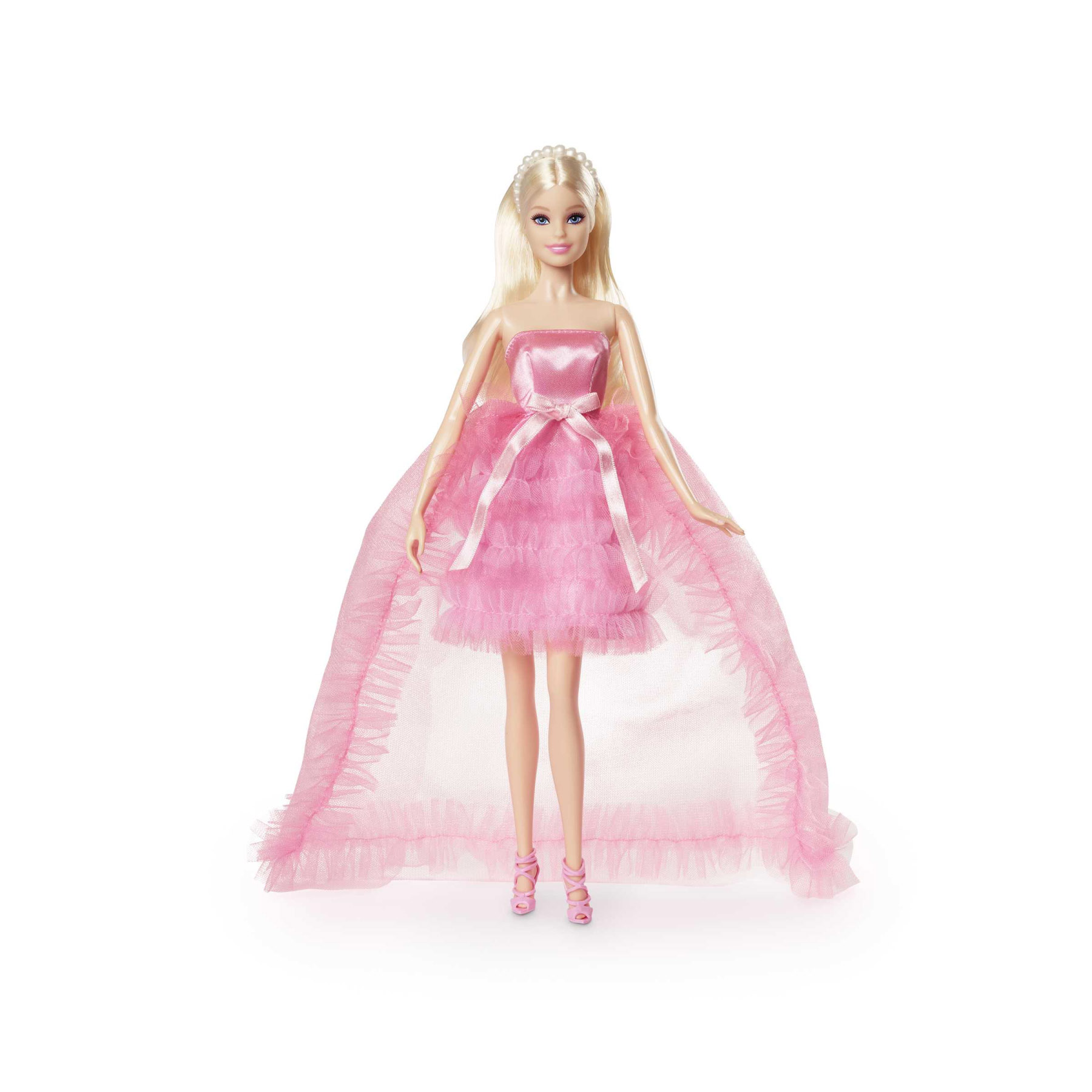 Barbie Birthday Wishes Bionda Collezionabile per le occasioni speciali, con abito rosa in raso e tulle - Barbie