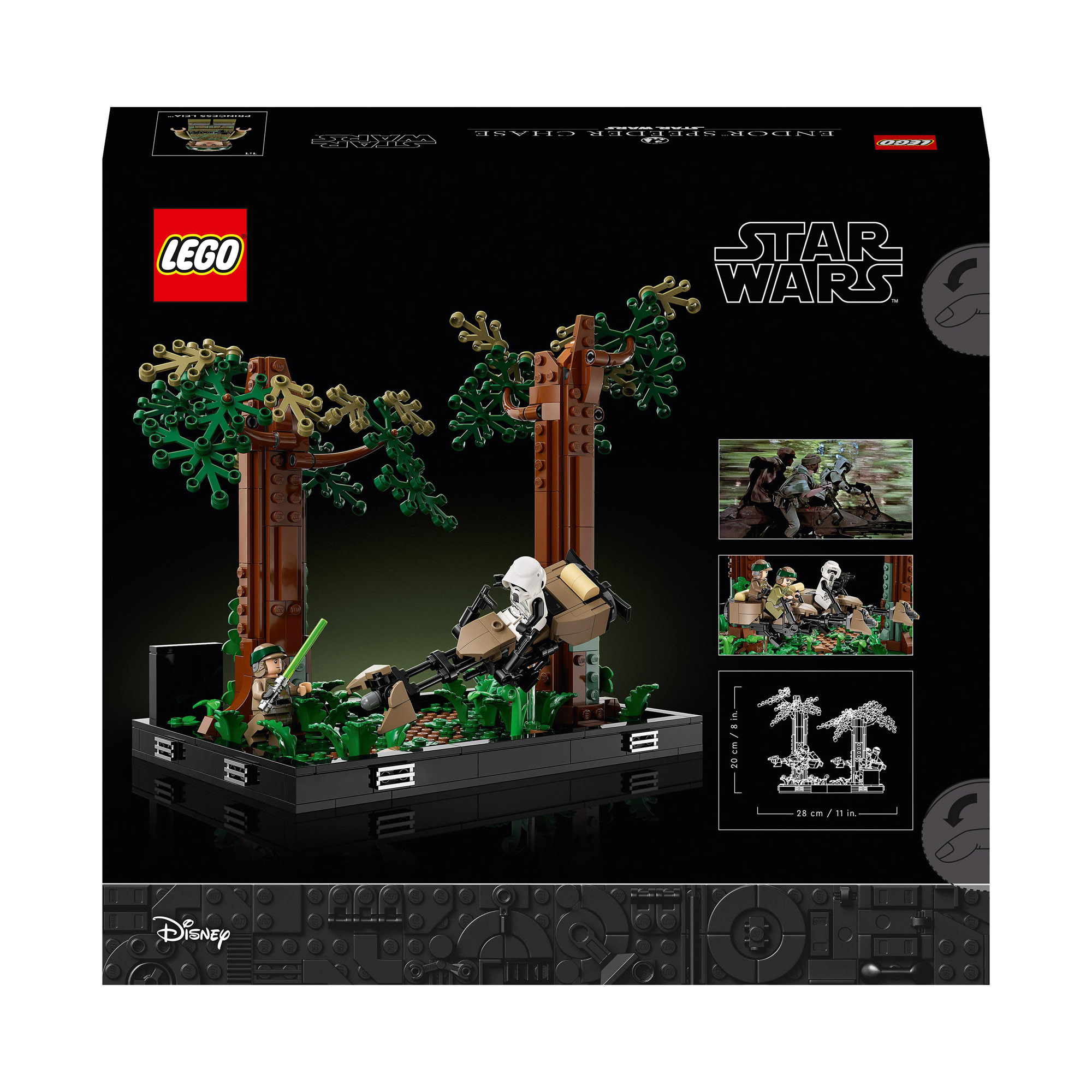 LEGO Star Wars 75353 Diorama Inseguimento con lo Speeder su Endor con Luke Skywalker e Principessa Leia, Il Ritorno dello Jedi - LEGO, Star Wars