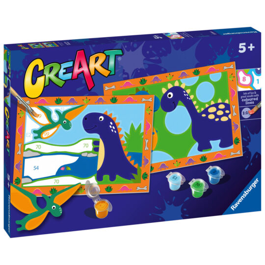 Creart Dinosauri, Serie Junior, Kit per dipingere con i numeri - Creart