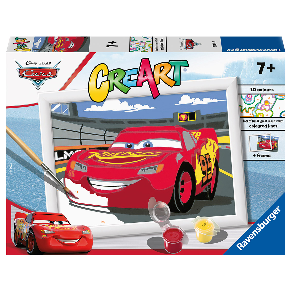 Creart Cars, Serie E, Kit per dipingere con i numeri - Creart, Disney Pixar