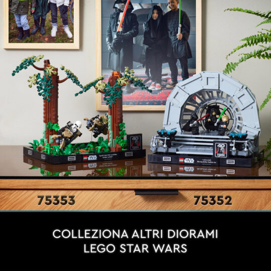 LEGO Star Wars 75352 Diorama Sala del Trono dell’Imperatore, Set Duello con Spade Laser 40° Anniversario del Ritorno dello Jedi - LEGO, Star Wars