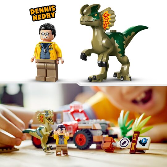 LEGO Jurassic Park 76958 L’Agguato Del Dilofosauro, con Jeep, Collezione 30° Anniversario - Jurassic World, LEGO