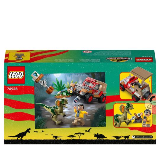 LEGO Jurassic Park 76958 L’Agguato Del Dilofosauro, con Jeep, Collezione 30° Anniversario - Jurassic World, LEGO