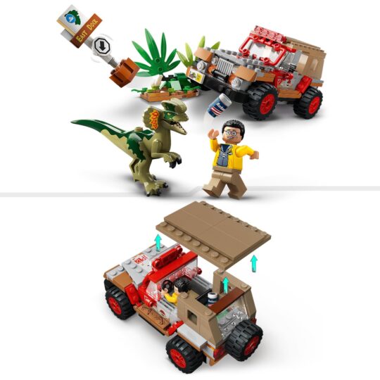 LEGO Jurassic Park 76958 L’Agguato Del Dilofosauro, con Jeep, Collezione 30° Anniversario - Jurassic World, LEGO