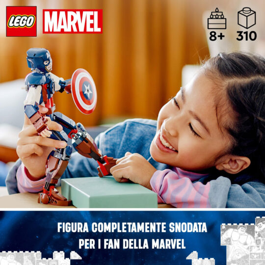 LEGO Marvel 76258 Personaggio di Capitan America degli Avengers con scudo, da collezione - LEGO