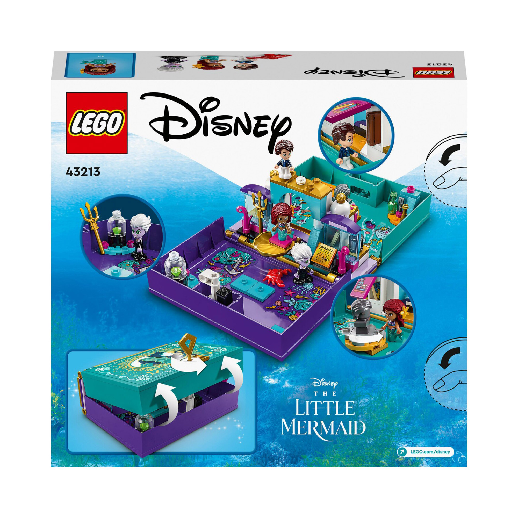 LEGO Disney Princess 43213 Libro delle fiabe della sirenetta, con