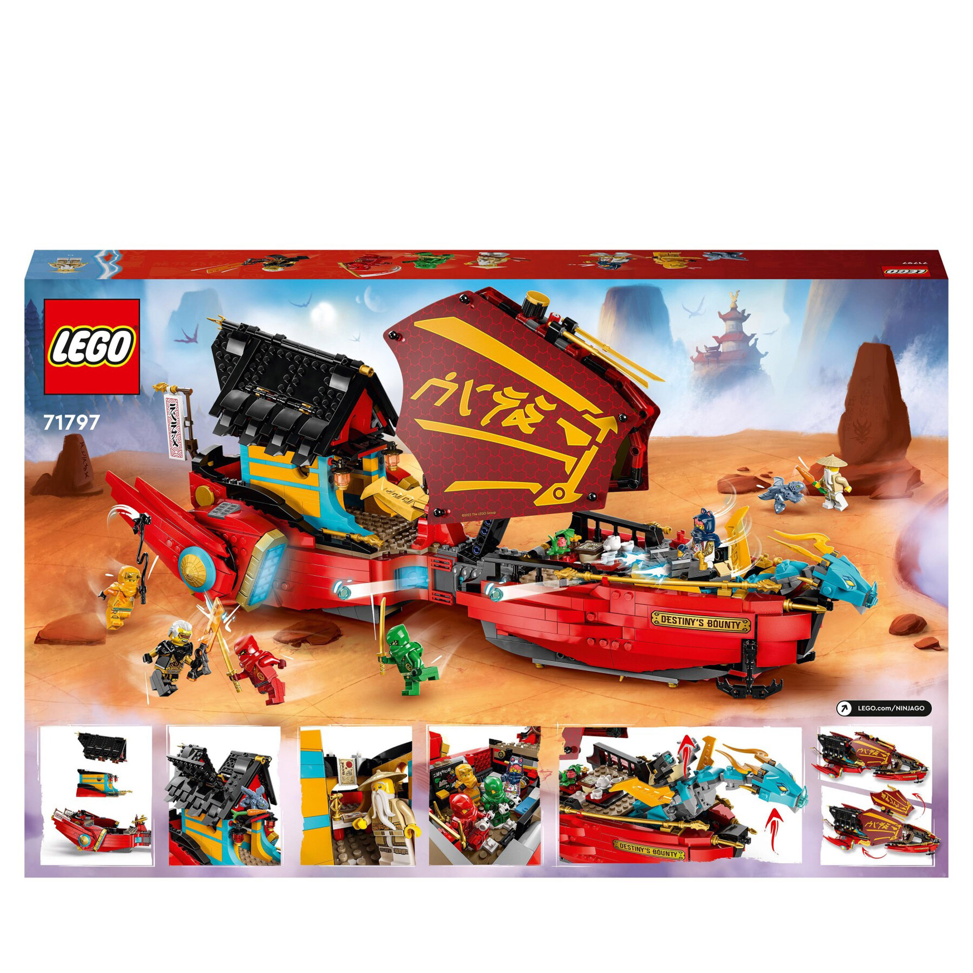LEGO NINJAGO 71797 Il vascello del destino - Corsa contro il tempo, con nave giocatto e minifigures - LEGO