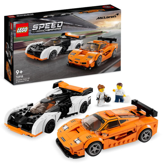 LEGO Speed Champions 76918 McLaren Solus GT & McLaren F1 LM, 2 modellini auto da costruire - LEGO