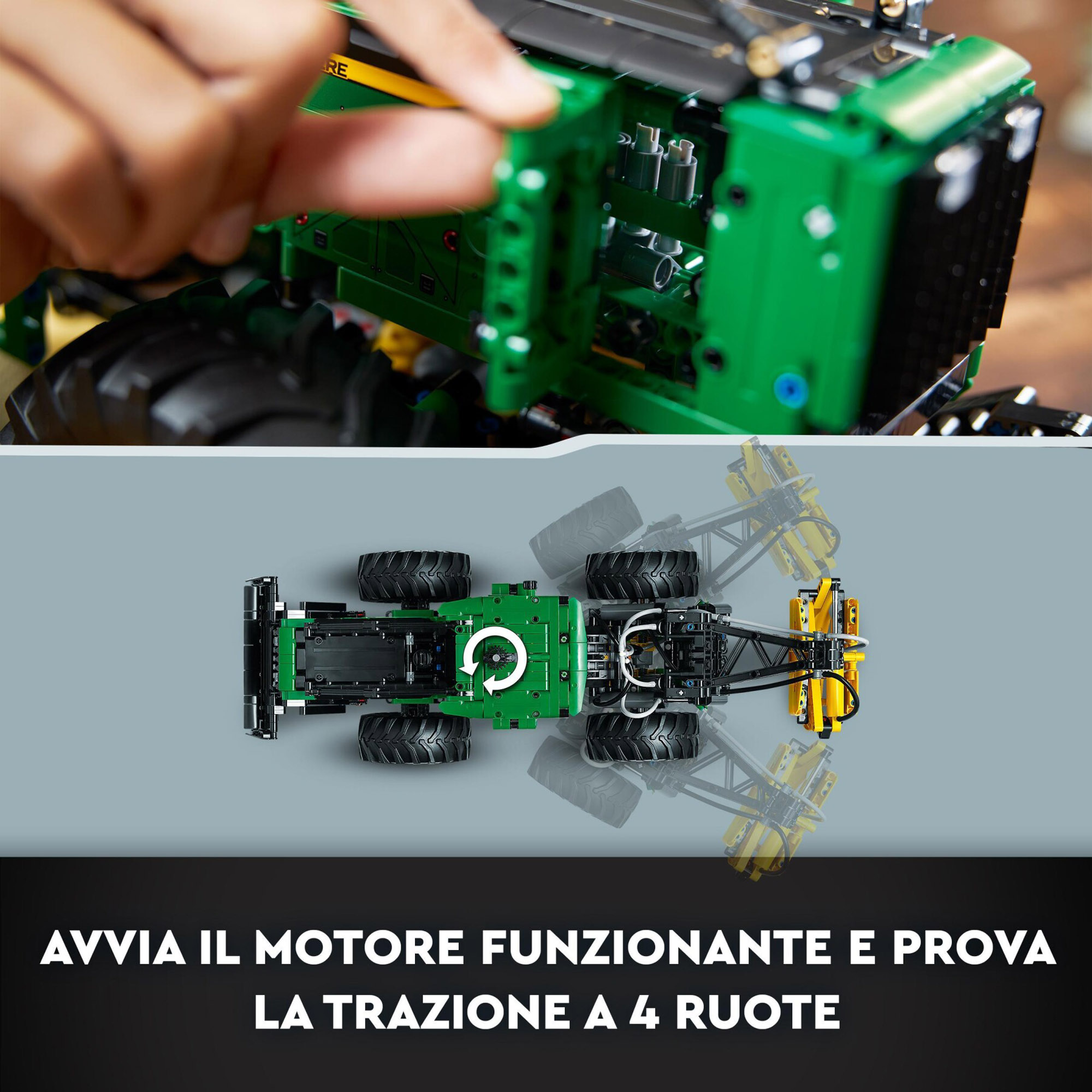 LEGO TECHNIC 42157 Trattore John Deere 948L-II, trattore con funzioni pneumatiche e 4WD - LEGO