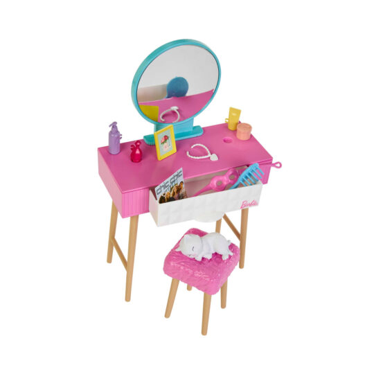 Set camera da letto di Barbie con pigiama, arredamento e accessori a tema - Barbie