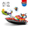 LEGO City Fire 60373 Barca di Soccorso Antincendio dei Vigili del Fuoco, con nave e gommone - LEGO