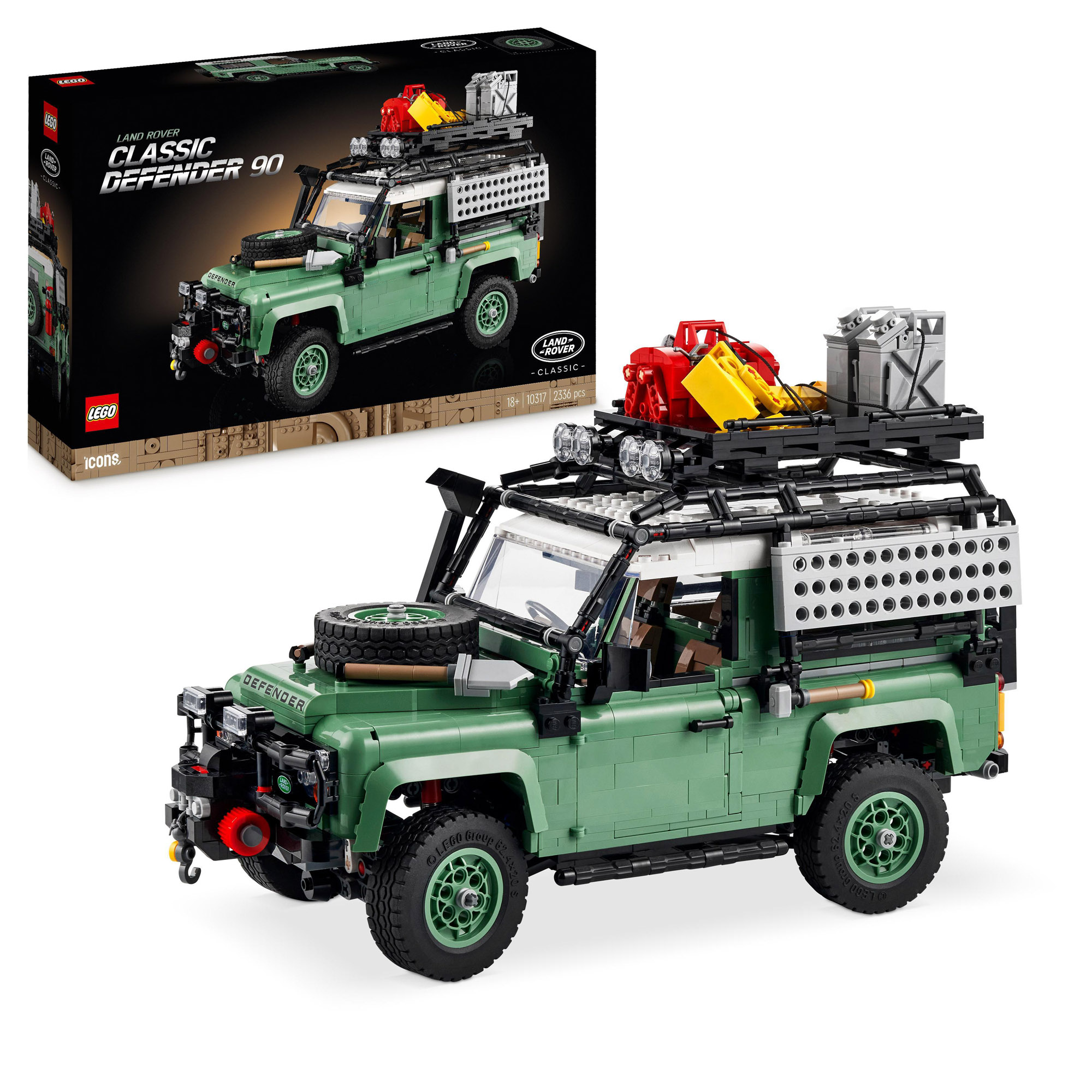 LEGO Icons 10317 Land Rover Classic Defender 90, modellino auto 4x4, da collezione - LEGO