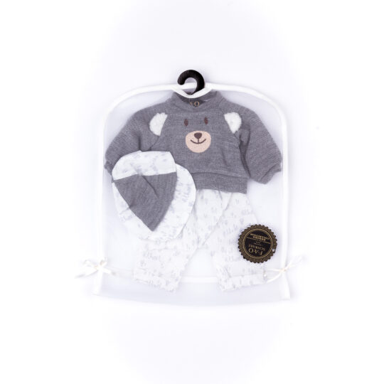 Completo grigio con maglioncino, pantalone e cappellino con visiera per My FAO Doll 40 cm - FAO Schwarz