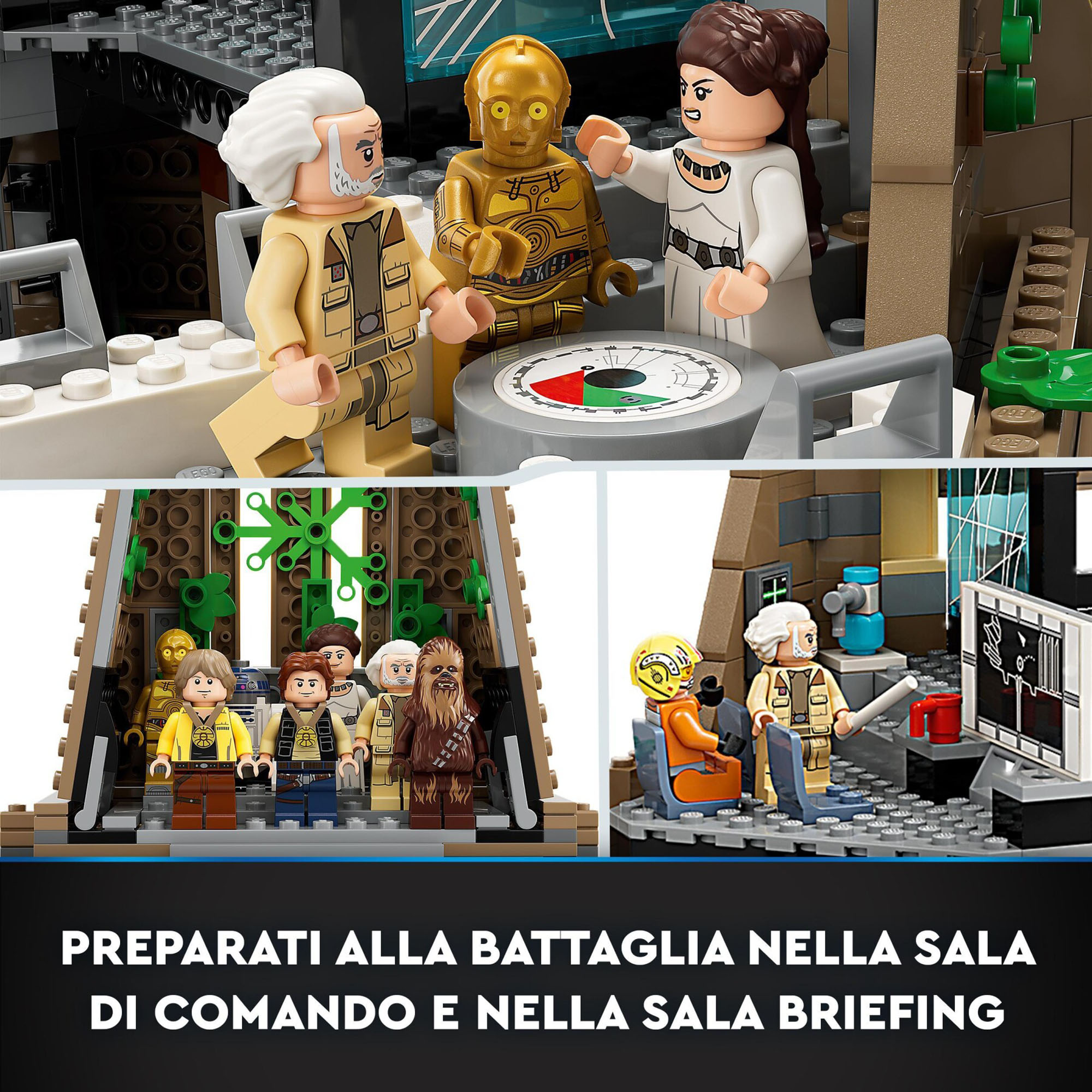 LEGO 75365 Star Wars: A New Hope Base Ribelle Su Yavin 4 con 10 Minifigure, Starfighter Y-Wing e Sala Comando - LEGO, Star Wars