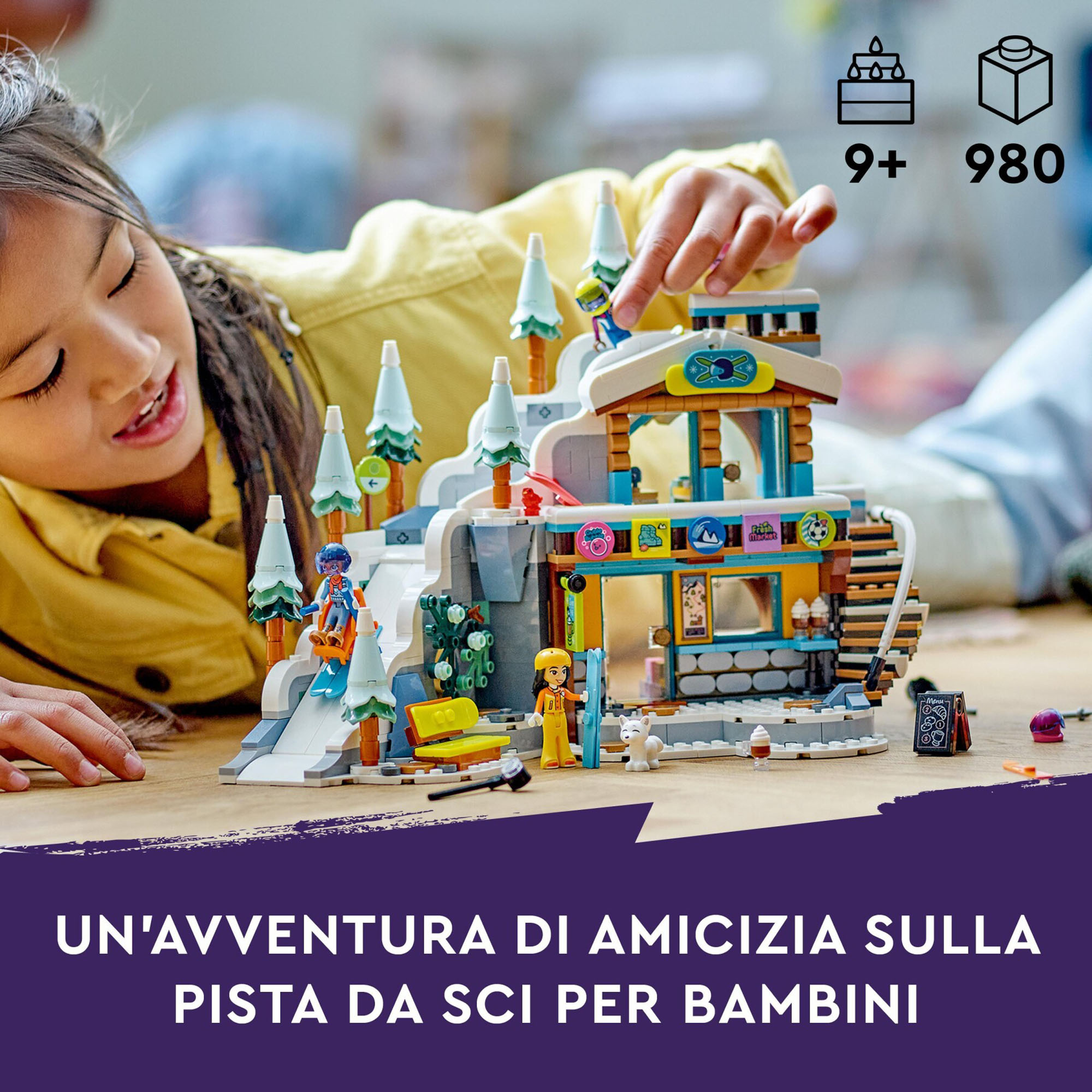 LEGO Friends 41756 Pista Da Sci E Baita, Set Sport Invernali Con Mini Bamboline - LEGO