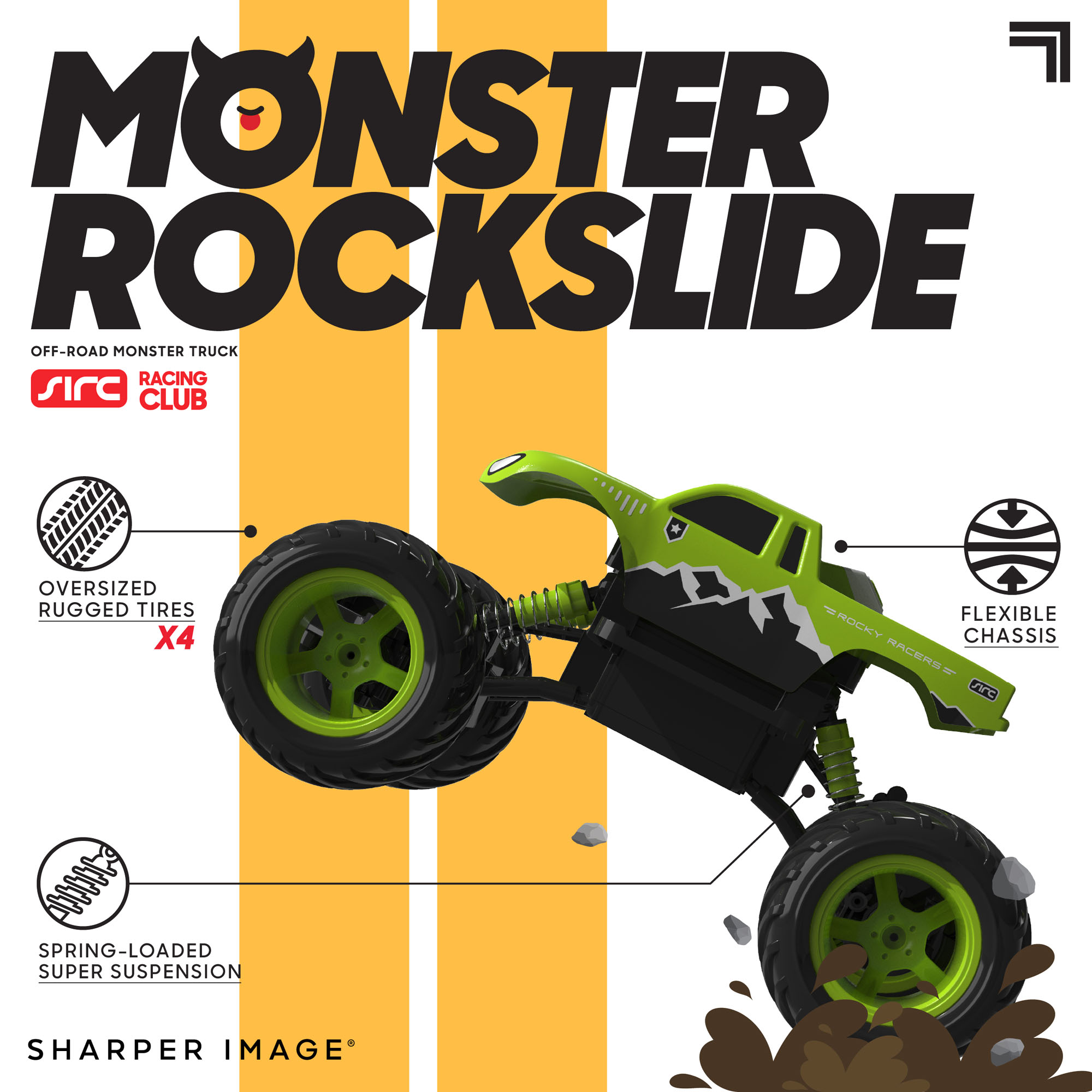 Fuoristrada Monster Rockslide RC Off-Road Truck Sharper Image - Sharper Image
