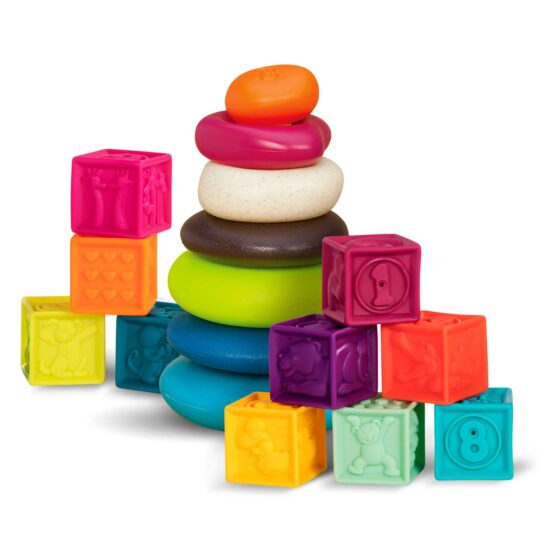 Soft Blocks & Stacking Rings - B. Toys