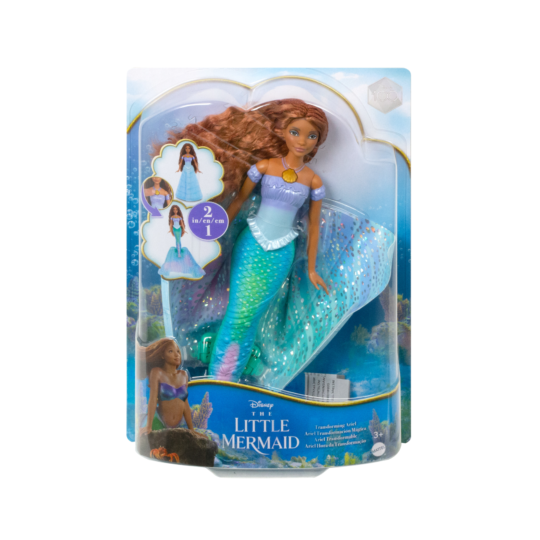 Disney La Sirenetta - Bambola Ariel Trasformabile - Cambia Da Umana A Sirena - Disney