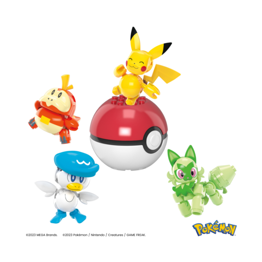 Team della Regione di Paldea, Set con 4 personaggi e 1 Pokéball, 79 Pezzi - Mega Pokémon - Mega, Pokémon