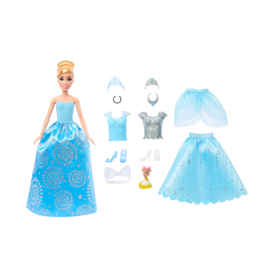 Cenerentola Royal Fashion Reveal, Bambola Con Mini Personaggio - Disney Princess - Disney