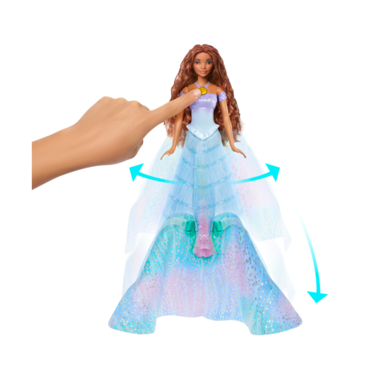 Disney La Sirenetta - Bambola Ariel Trasformabile - Cambia Da Umana A Sirena - Disney