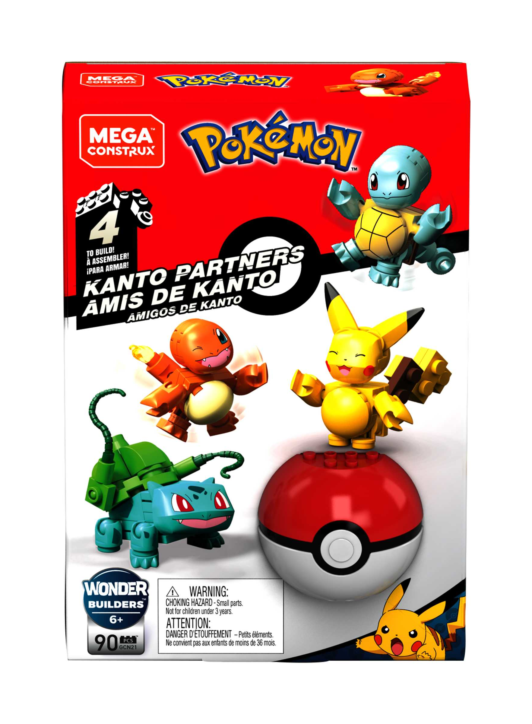 Pokéball Personaggi Kanto, Set con 4 Pokémon Da Costruire - Mega Pokémon - Mega, Pokémon