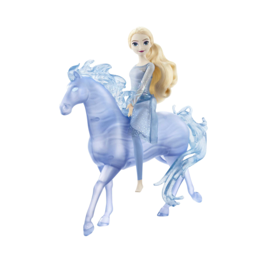 Elsa E Nook, Set Con Bambola Con Abito Azzurro e Cavallo acquatico - Disney Frozen - Disney