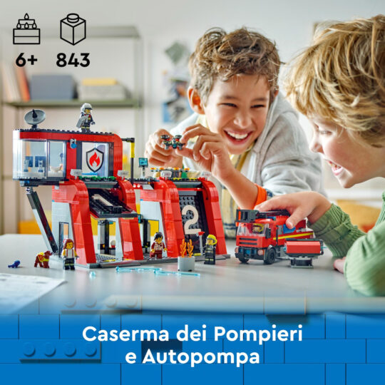 Lego City 60414 Caserma Dei Pompieri E Autopompa Con Camion - LEGO